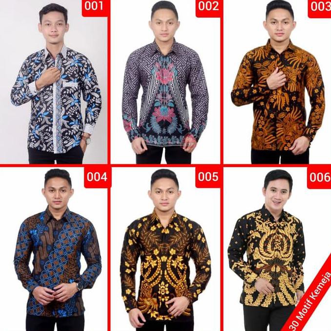 BAJU KEMEJA BATIK SLIM FIT PRIA LENGAN PANJANG KUALITAS MALL MODERN