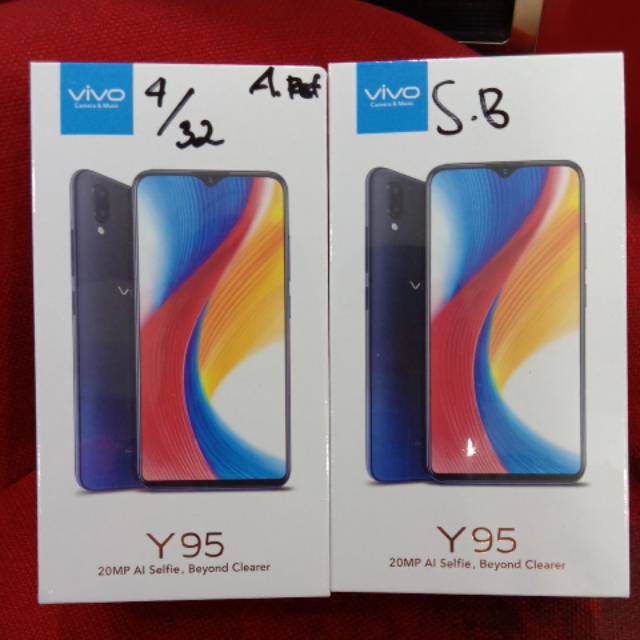 Hp Vivo NEW Y95 RAM 4GB ROM 32GB - GARANSI RESMI VIVO 1THN  - (AURORA RED & STARRY BLACK)