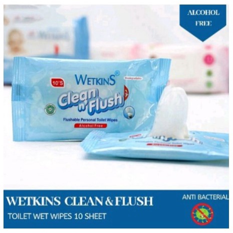 Tisu Basah Wetkins Clean And Flush Murah