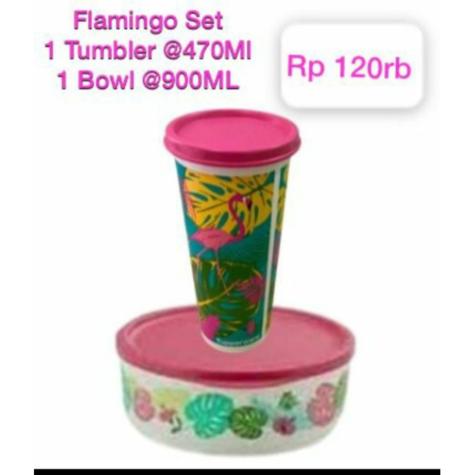 Tempat Makan Tupperware MURAH PROMO Set Motif /Flaminggo set Tupperware