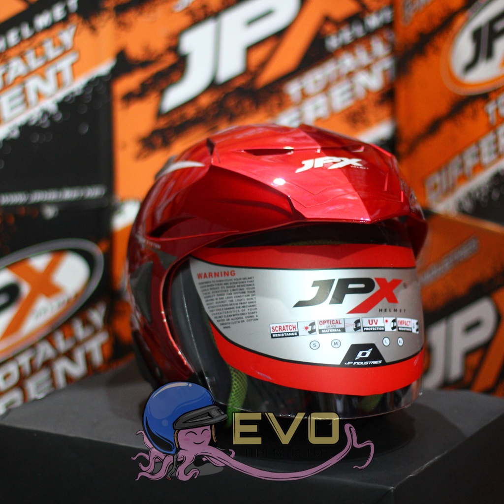 HELM JPX HALFFACE_JPX Z-BLAST - RED SCARLET GLOSS ( ONGKIR 2KG) JPX HALFFACE JPX SEMICROSS JPX ZBLAST MAROON RED