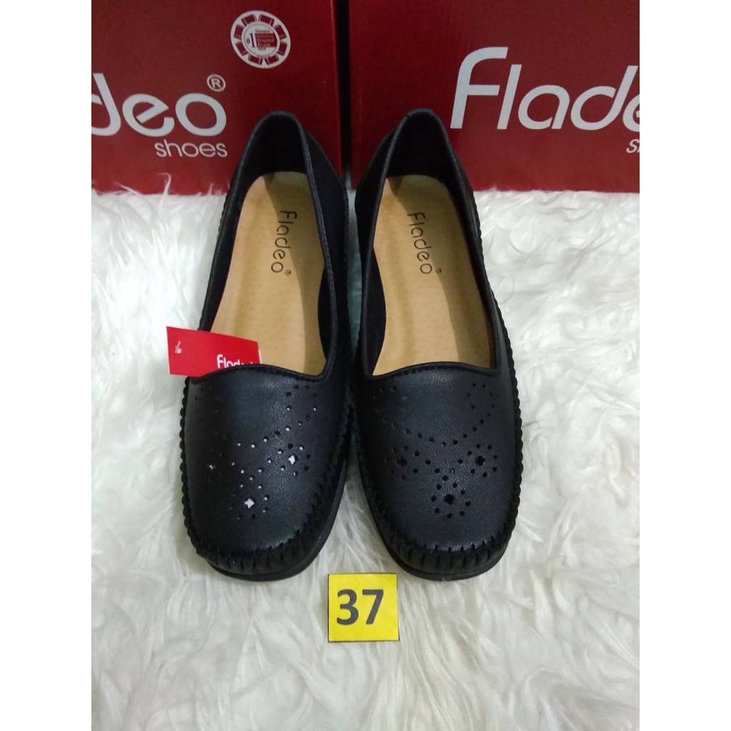 Sz 36-39 sepatu wanita cantiq flatshoes warna hitam branded merk fladeo
