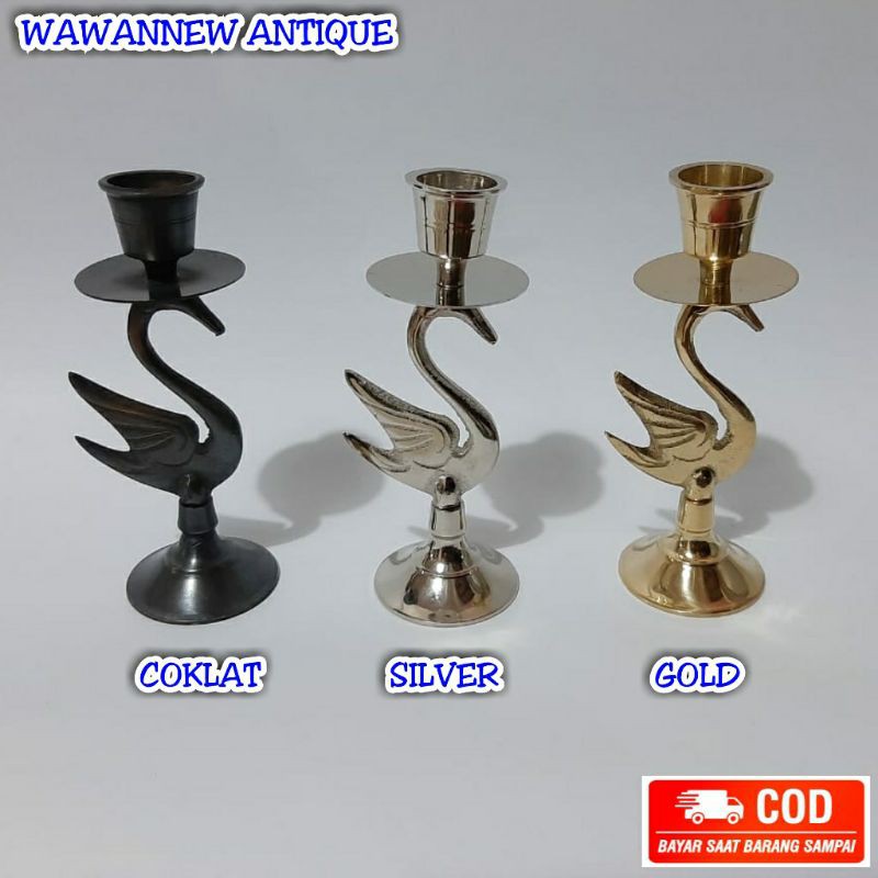 Tempat Lilin Angsa / Tempat Lilin Aromaterapi Kuningan / Candle Holder 12cm