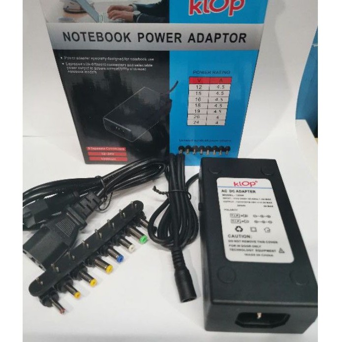 Power adaptor notebook LAPTOP universal 12-24 volt 120 watt KLOP