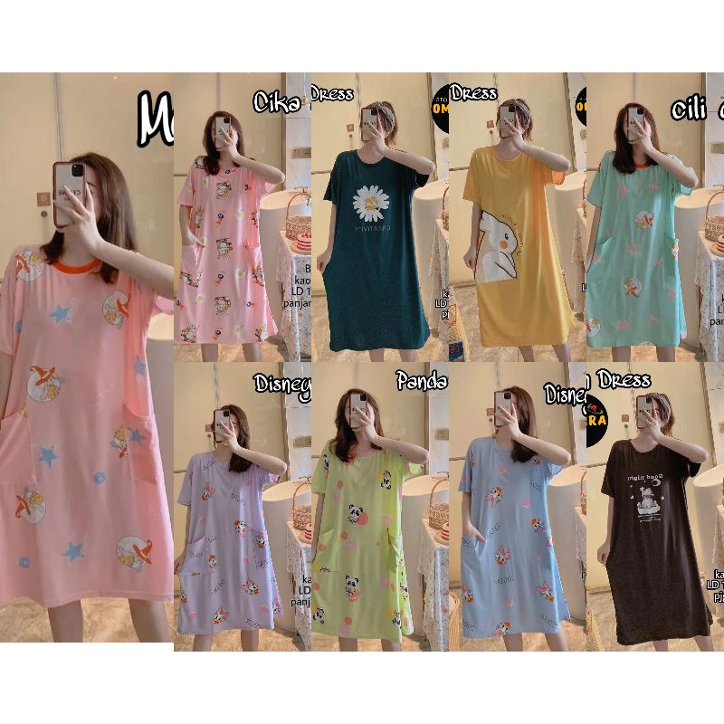Daster Kaos Jumbo Home Dress Kaos Import