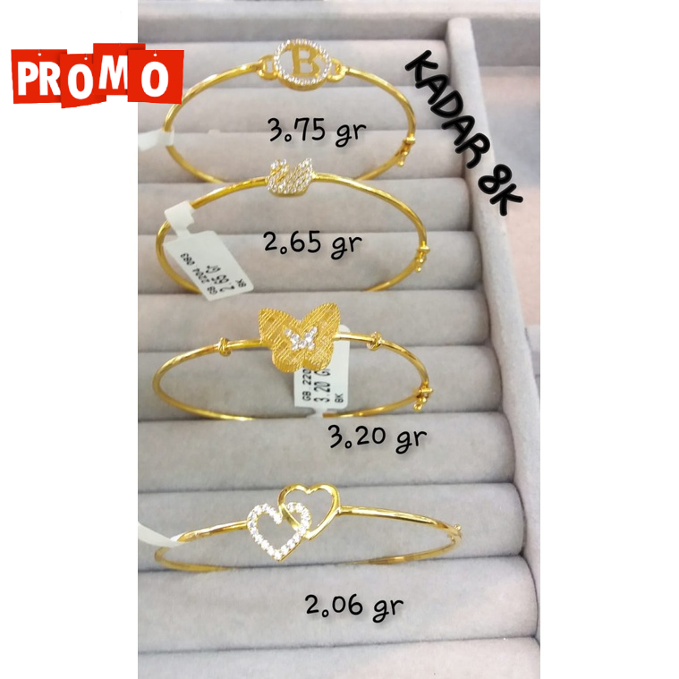 Gelang oval bangle promo kadar 375