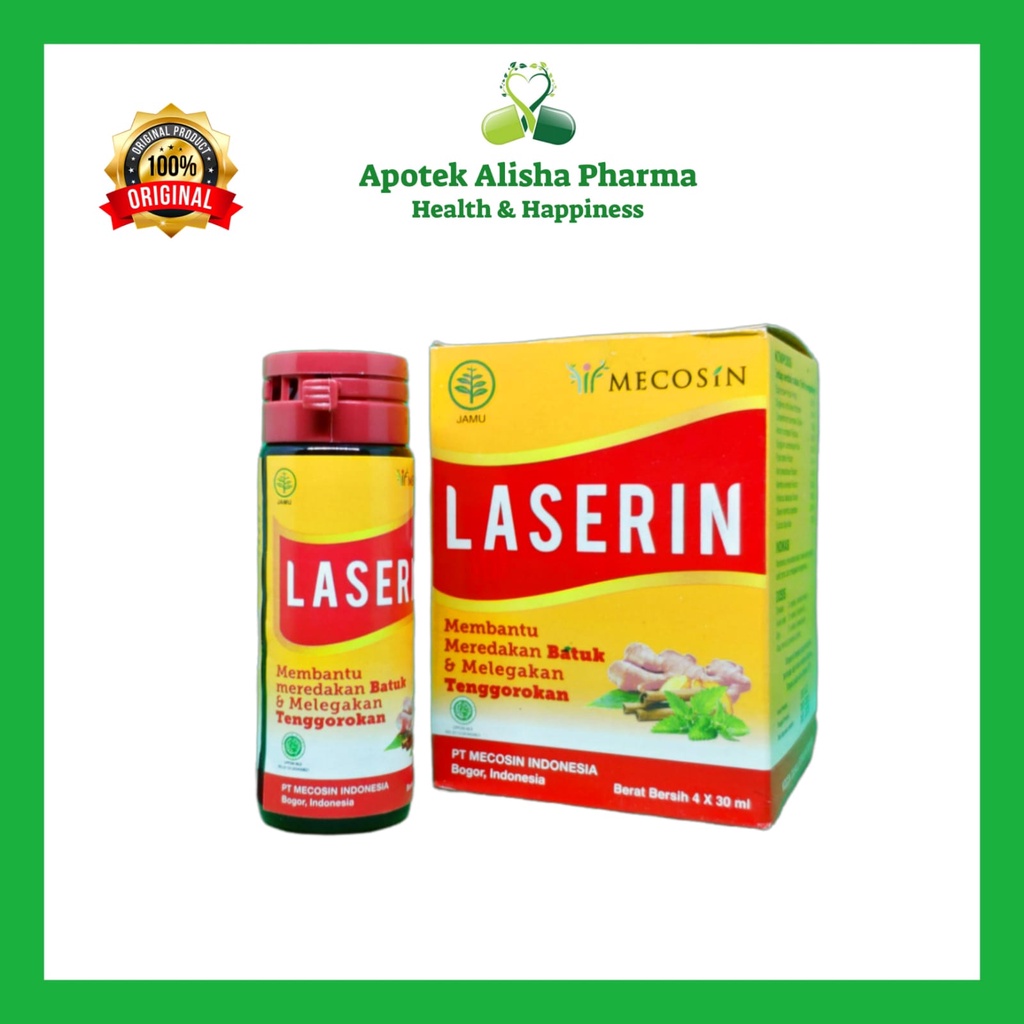 Laserin Sirup 30/60/110ml - Laserin Cough Syrup Obat Batuk Herbal / Tenggorokan Gatal / Masuk Angin