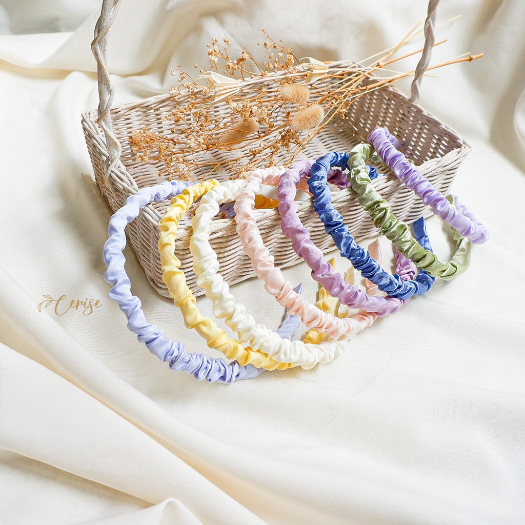 Rainbow Headband | Bando scrunchie korea girly cantik warna pastel trendy stylish