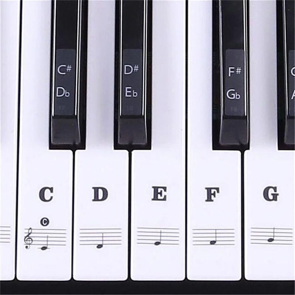Lanfy Stiker Keyboard Piano Untuk Pemula Piano Berguna Tombol Piano Elektronik Stiker Simbol Alat Musik Perekat Kunci Putih Srcikers