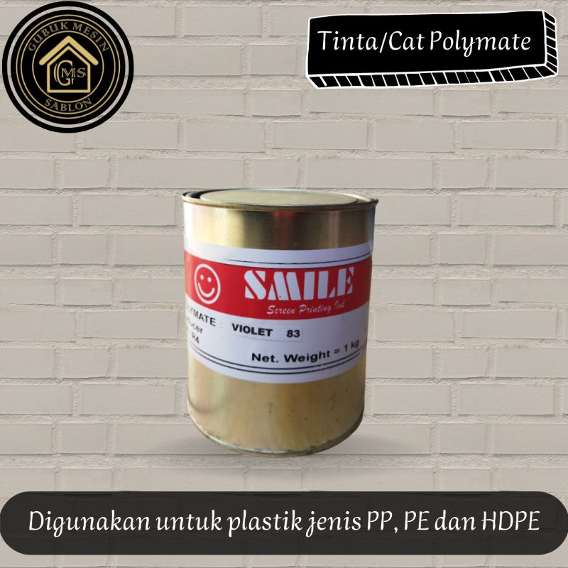 

[VIOLET/UNGU] Tinta/Cat Polymate untuk Plastik SMILE Kemasan 1kg