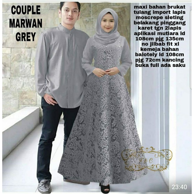 CP MARWAN FASHION PAKAIAN PASANGAN COUPLE KEMEJA DAN GAMIS MAXY FEHM