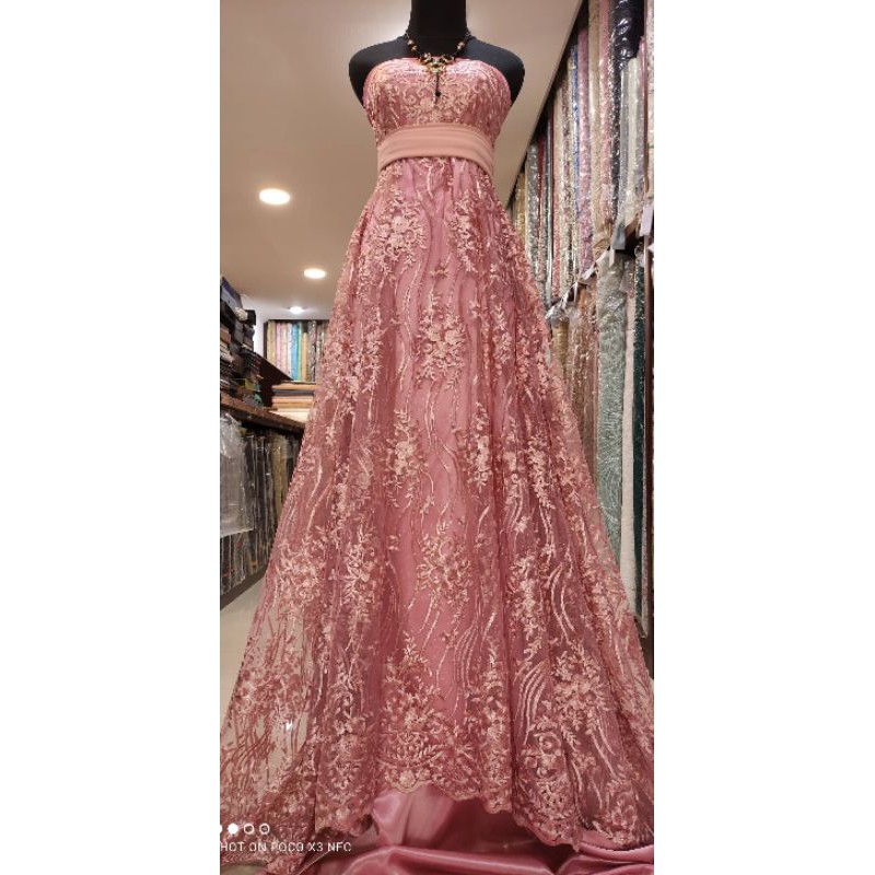 Bahan Lace Brokat Kebaya Dress Akar