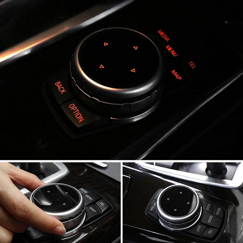 Car Multimedia Buttons Cover iDrive Stickers for BMW 1 2 3 4 5 7 Series X3 X5 X6 F30 F10 F15 F16 F34 E70 E71 F25 Car Accessories