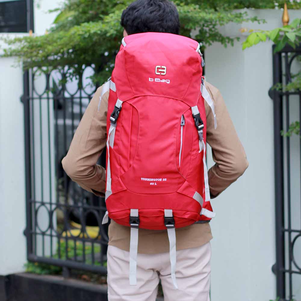 Justrue Carrier 60 Liter Tas Gunung 60L Tas Ransel Outdoor Merah 200