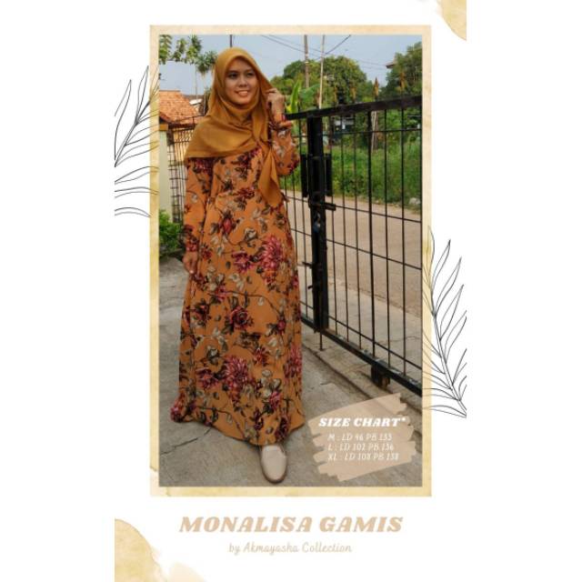 Gamis Monalisa Warna mustard gold