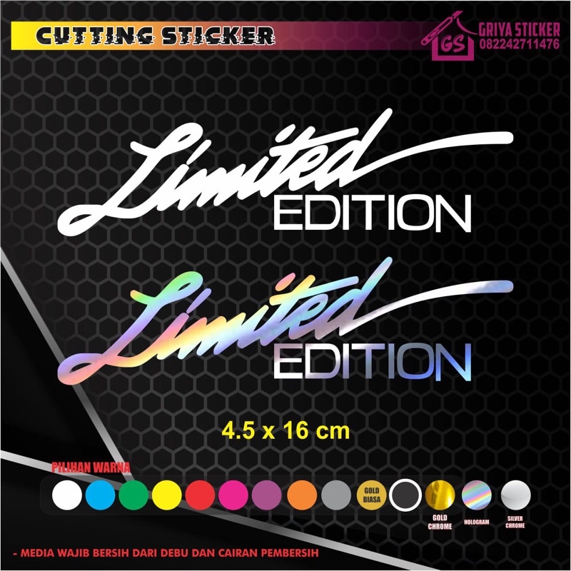 Sticker cutting - Limited Edition stiker motor helm mobil