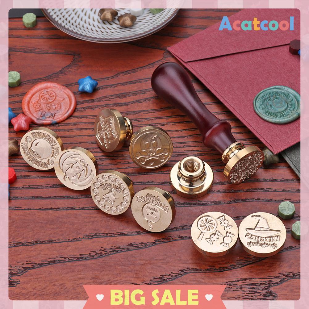 Stempel Segel Lilin Tema Halloween Gaya Vintage Untuk Dekorasi Scrapbook