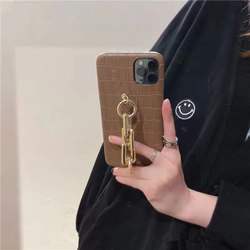 Case Iphone - Gantungan Fancy Grip Case / Chain Strap Hp Popsocket Lanyard Sling - Elegant Brown