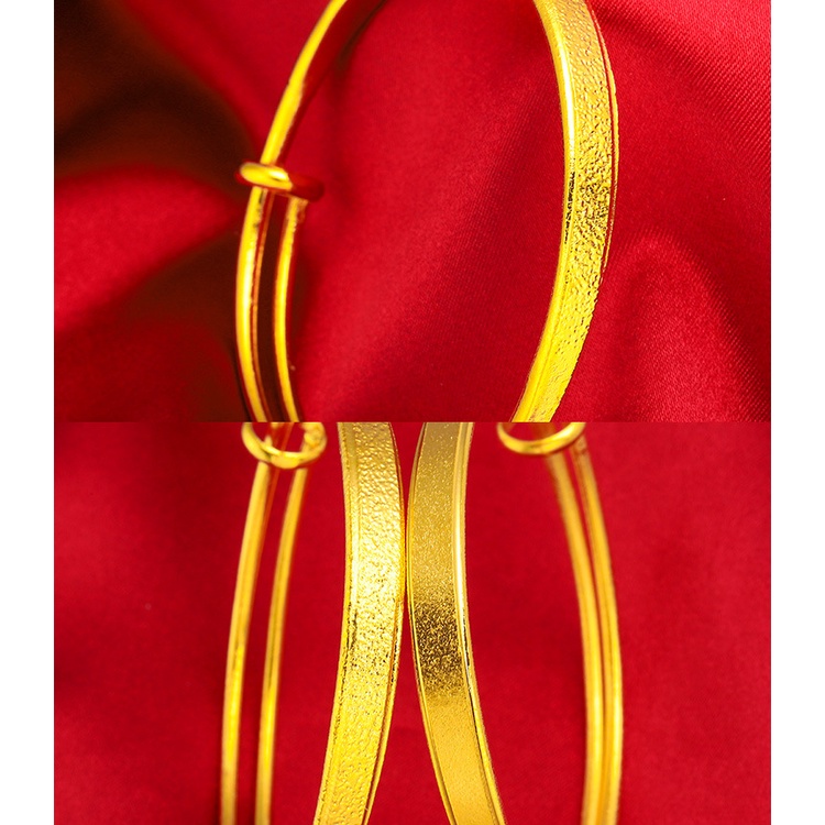 Gelang Emas Matte Emas Asli Kadar 375 Model Dorong Tarik Gaya Korea Untuk Wanita