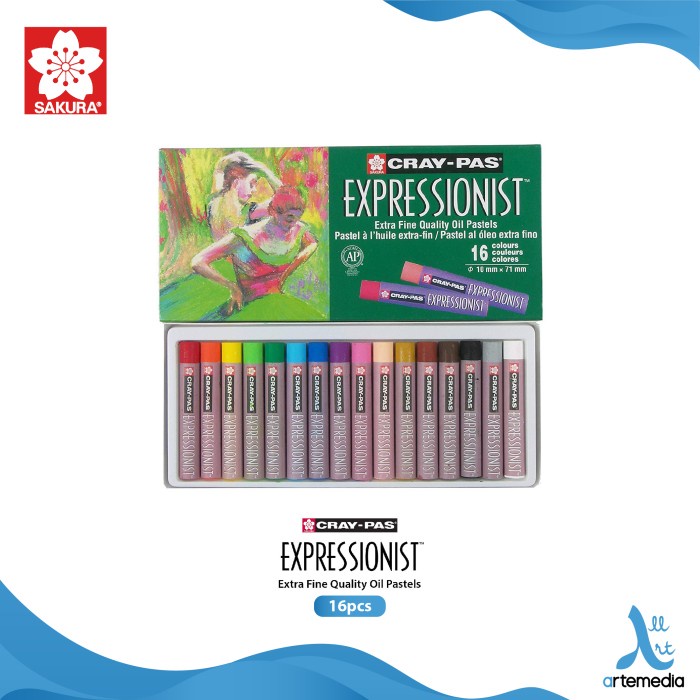 

(BISA COD) Krayon Sakura Cray-Pas Expressionist Set 16 Color Oil Pastel Crayon