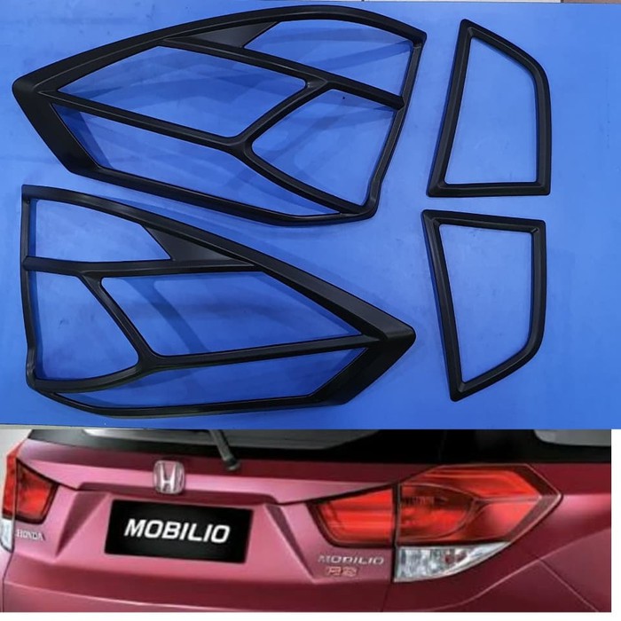Garnish lampu hitam doff lampu belakang mobilio 2014-2019