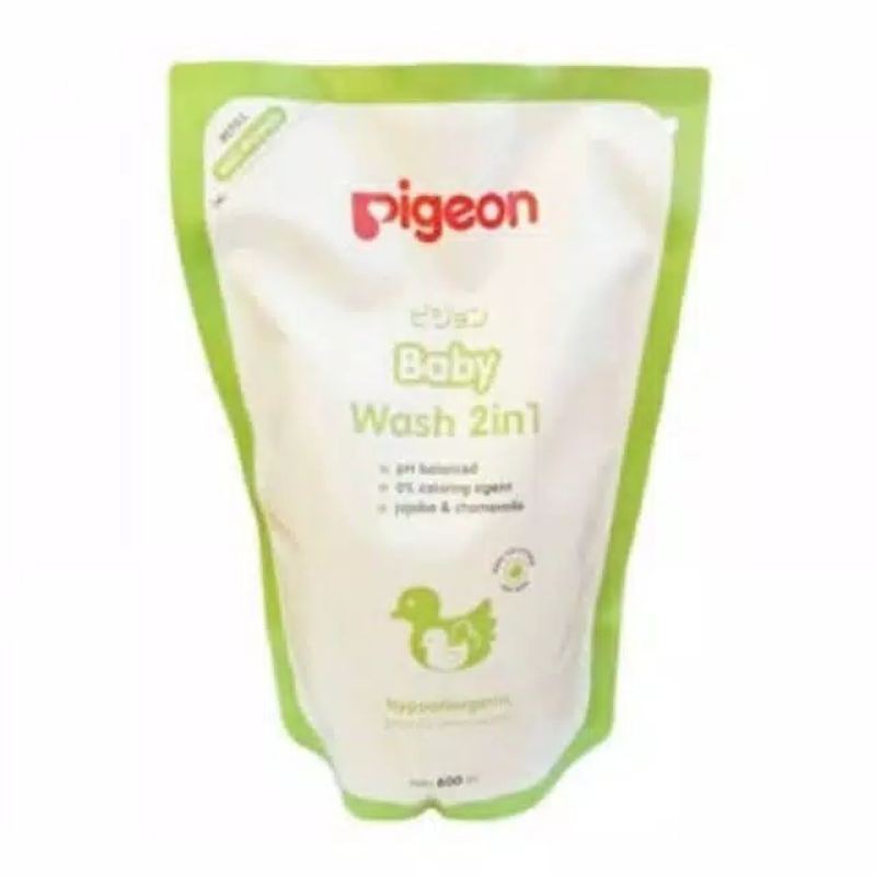 Pigeon baby sabun mandi wash and shampoo 2 in 1 refill 600 ml