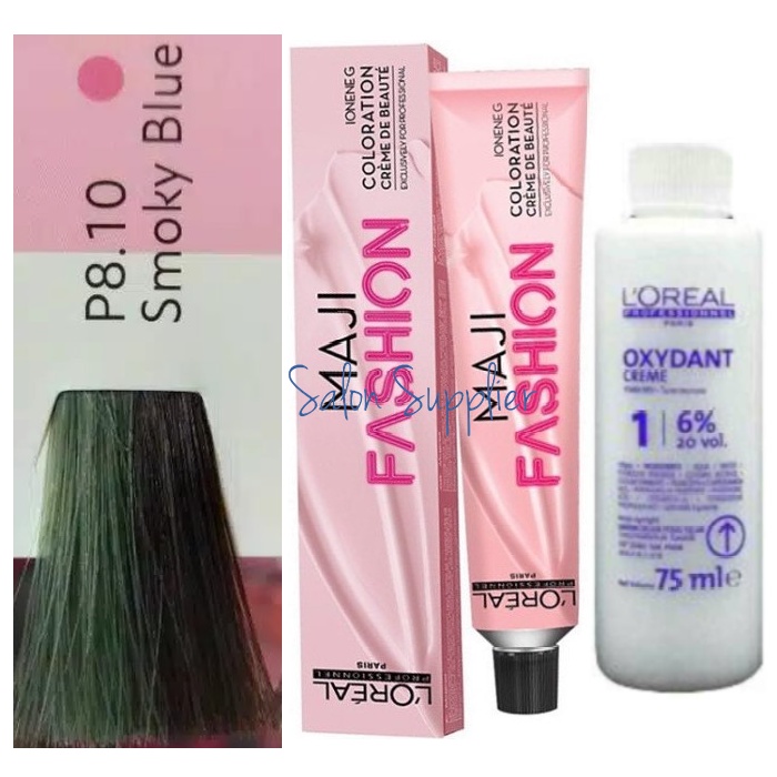 Loreal Majifashion Cat Rambut 8.10 Smoky Blue + Free Developer Oxidant
