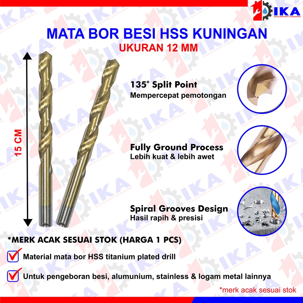 MATA BOR BESI PREMIUM 3 4 4.5  6 8 10 12 mm MANSORY BIT BAJA GOOD QUALITY DRILL STRAIGHT