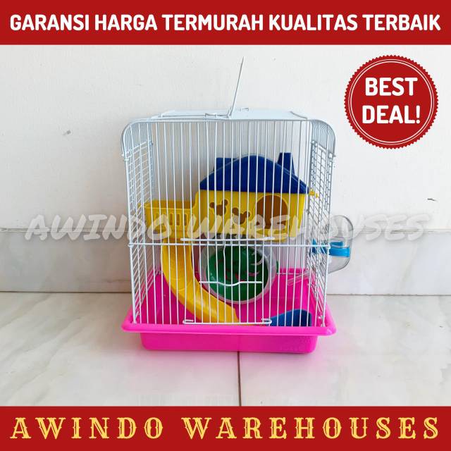 KANDANG HAMSTER 12# - Rumah Kandang Hamster Sugar Glider Landak Mini Tempat Tidur Main Hamster