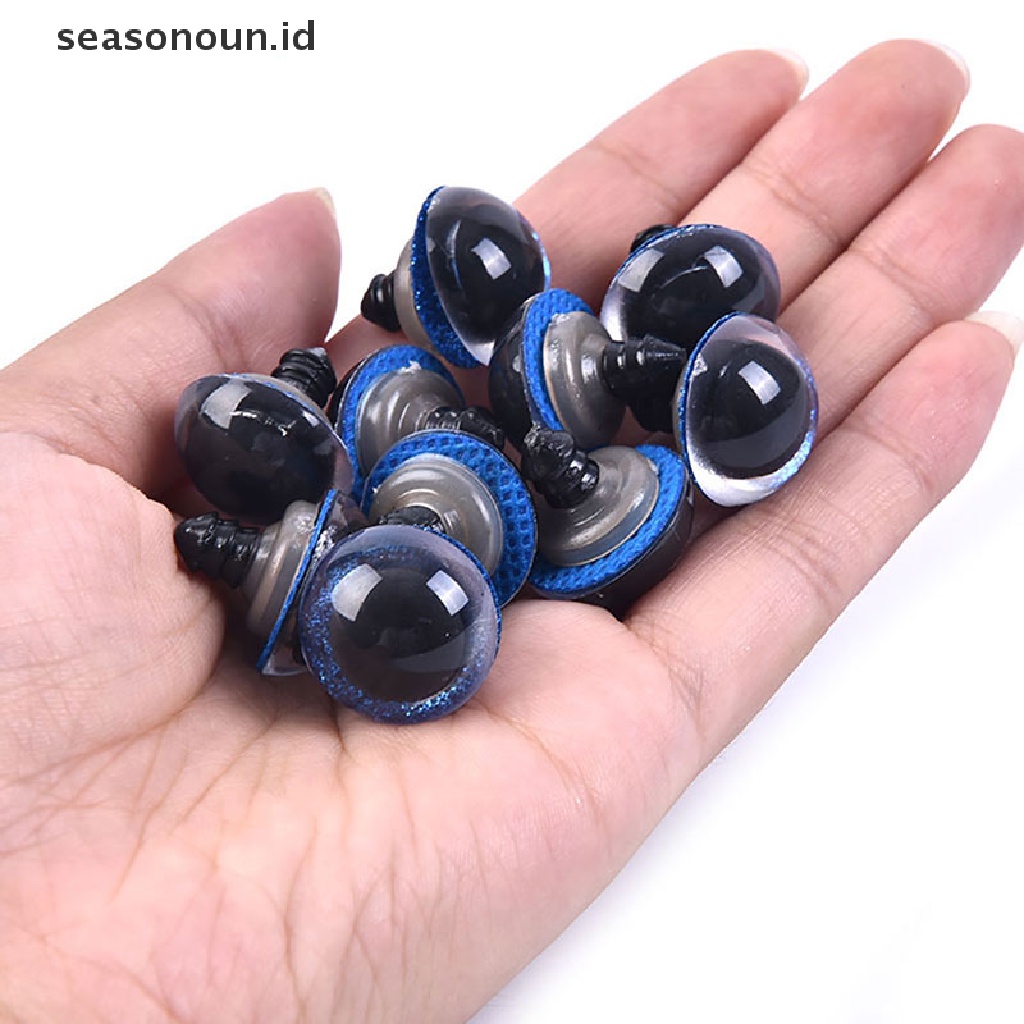 (seasonoun) 10pcs / Set Mainan Mata Boneka 3D 20MM Bahan Plastik Untuk Anak
