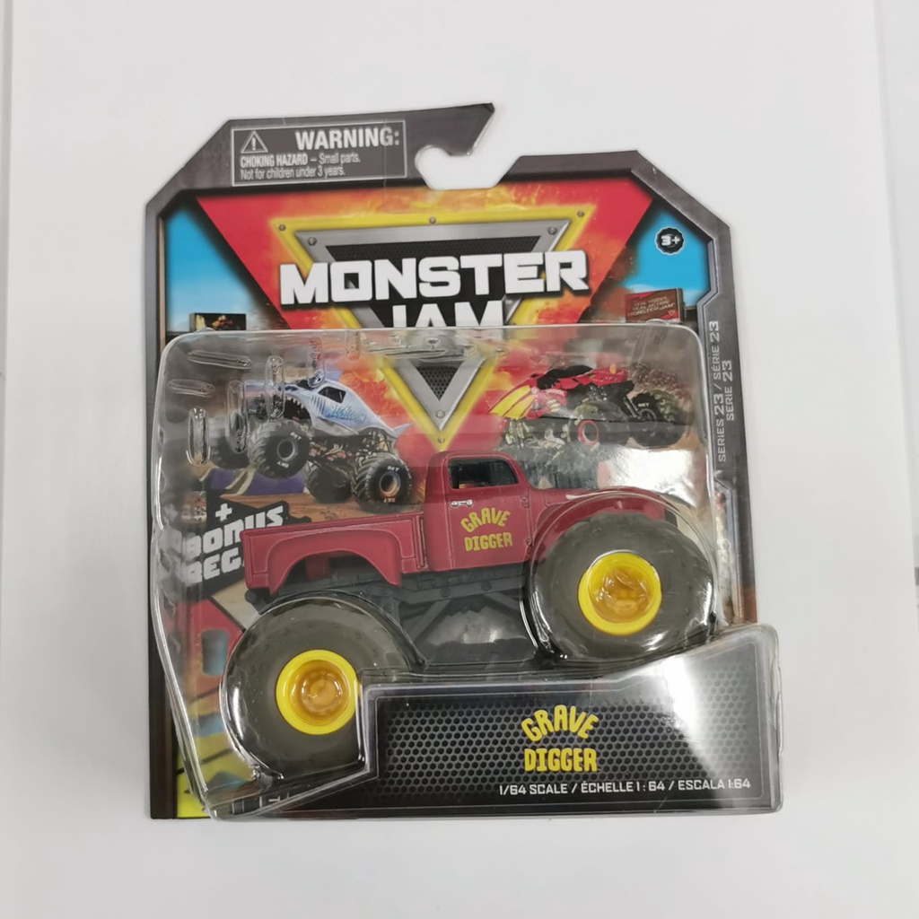 Hot Wheels monster jam GRAVE DIGGER PICKUP MERAH Mix 23 Spin Master