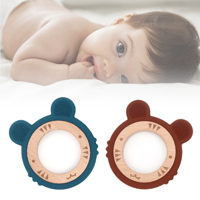 Mary Mainan Teether Bentuk Telinga Harimau Bahan Silikon Food Grade Untuk Bayi