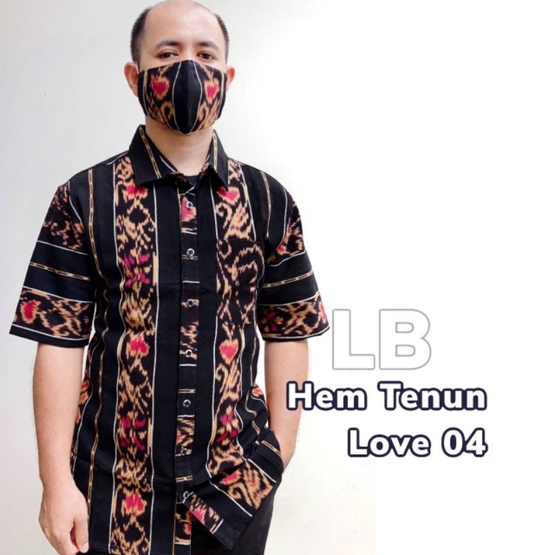 Kemeja cowok bahan tenun/kemeja tenun motif Jepara/kemeja pesta