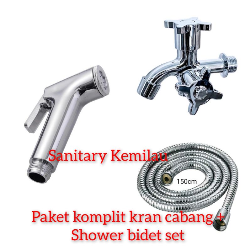 MURAH PAKET STOP KRAN KERAN CABANG DOUBLE DAN JET SHOWER BIDET SHOWER CEBOK KAMAR MANDI