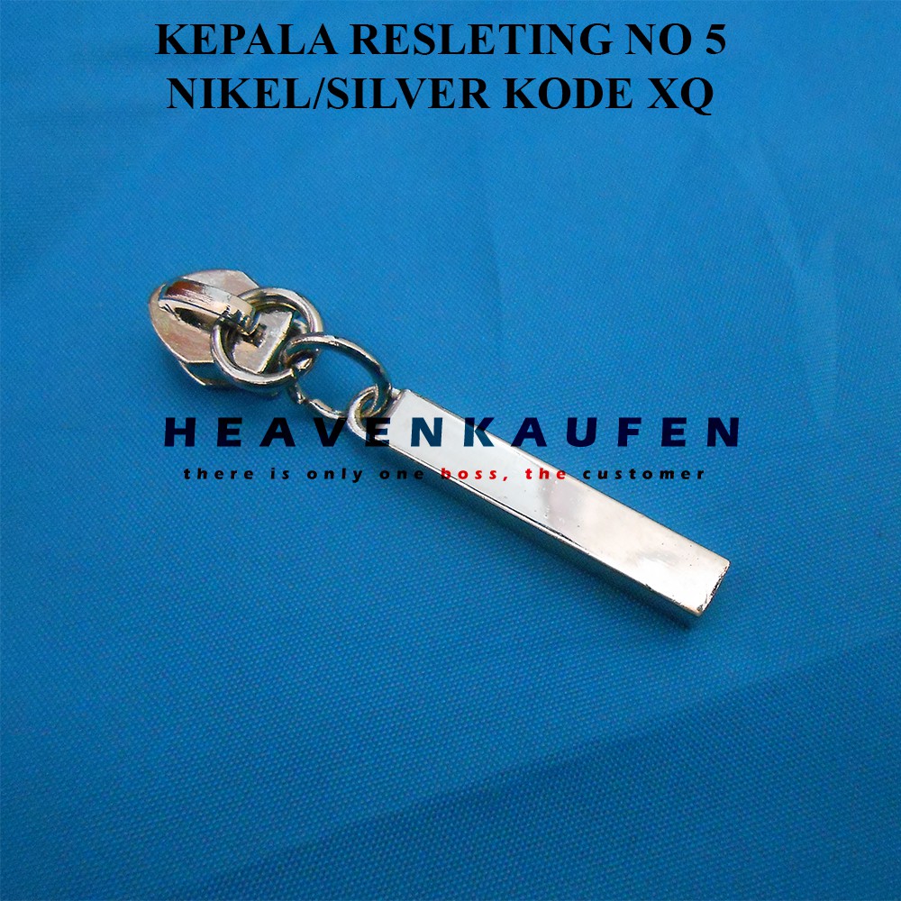 Kepala Resleting / Kepala Zipper No 5 Nikel Silver Kode XQ