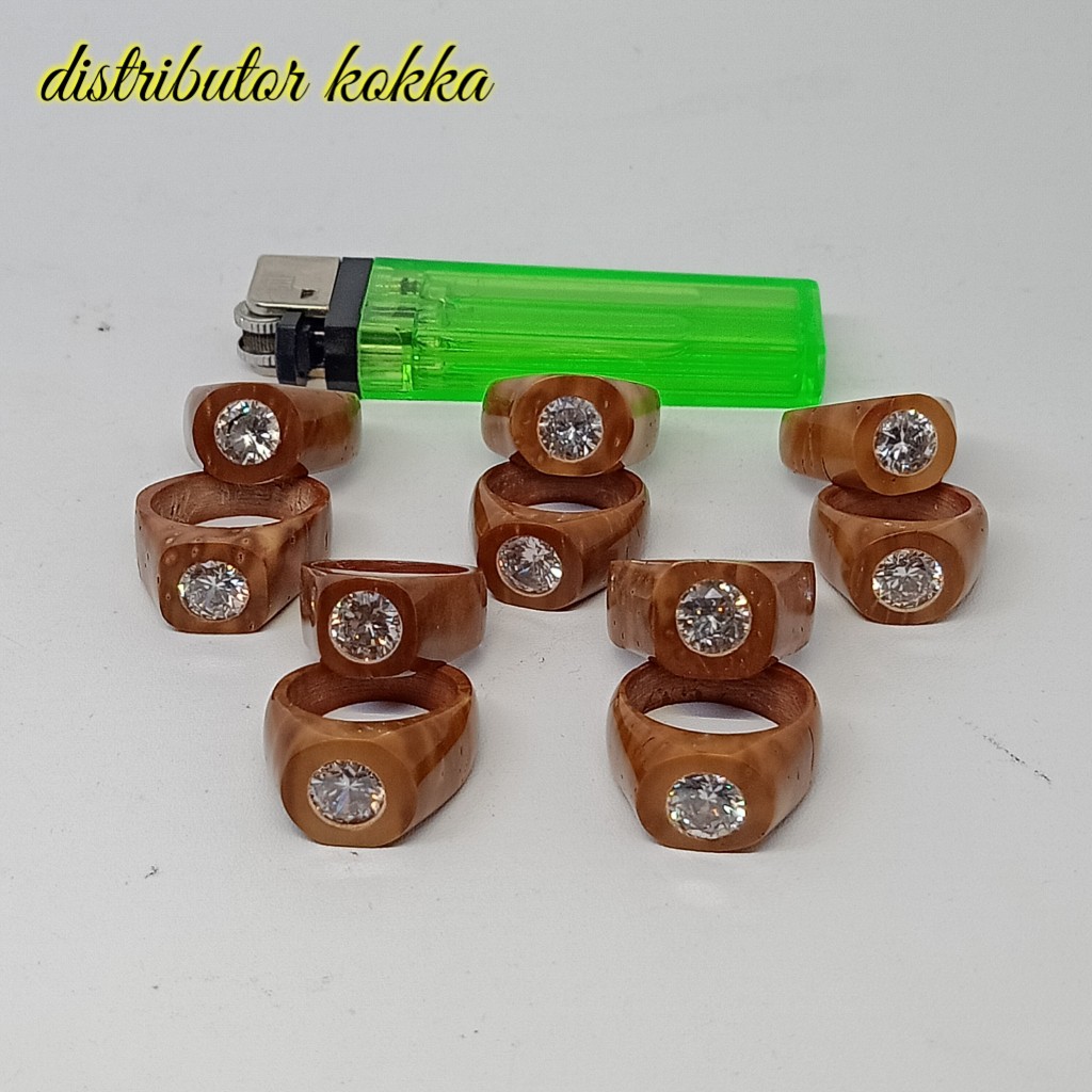 ( SUPER MURAH ) Paket hemat 10 pcs cincin kokka kaukah mata 1 besar coklat