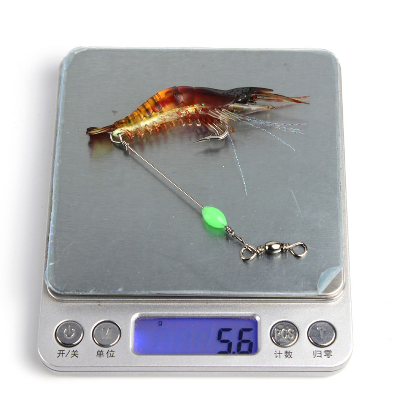 SYFishing 1Pcs Luminous Soft Shrimp Umpan Pancing 8cm 6g Swimbait Fishing Lure Ikan Bass Wobbler Kail Memancing Floating Bait Tackle
