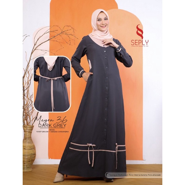 [READY] SEPLY GAMIS MEYRA 36 DUSTY GREY DAN DARK GREY