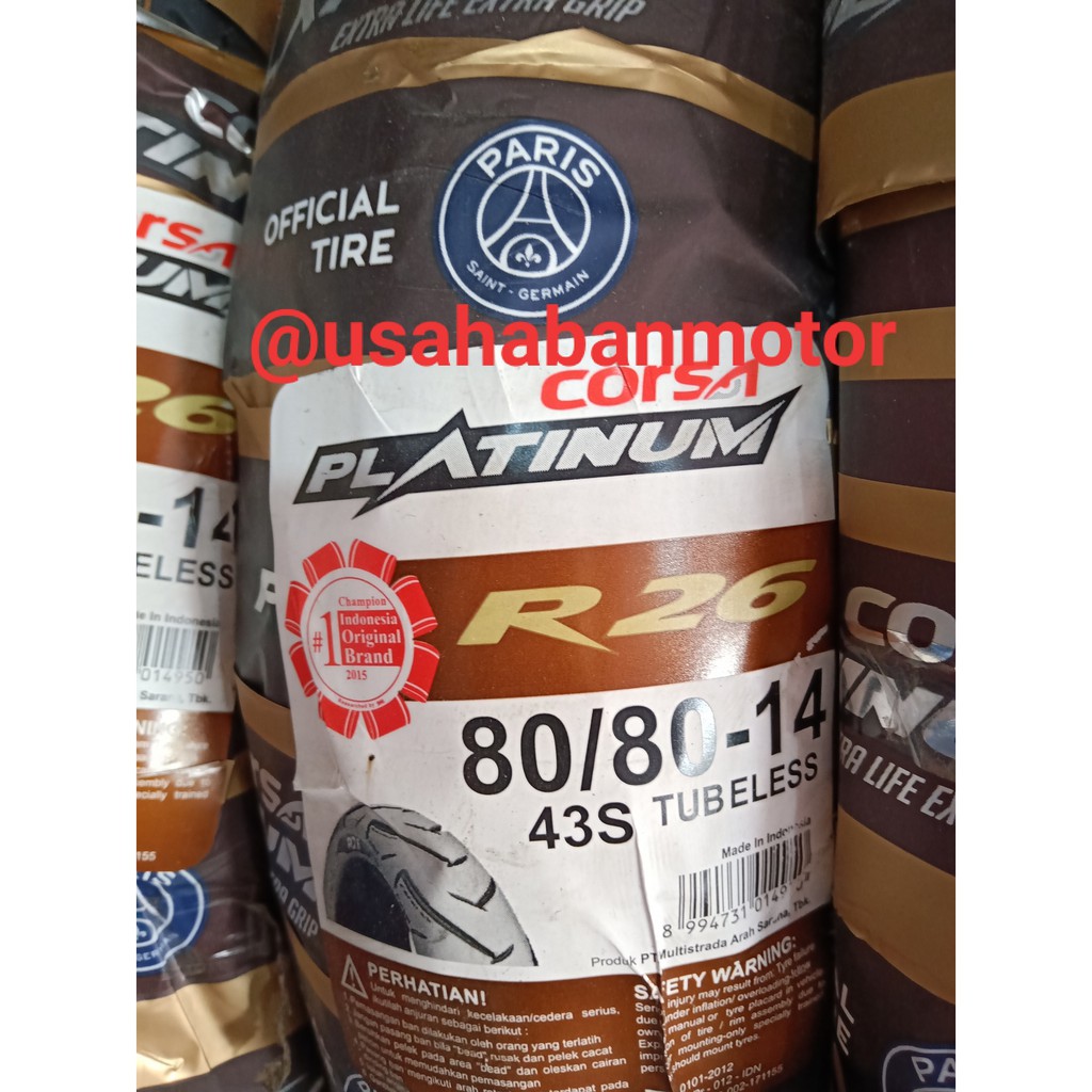 Ban Corsa Platinum R26 80 80 Ring 14 Tubeless Matic
