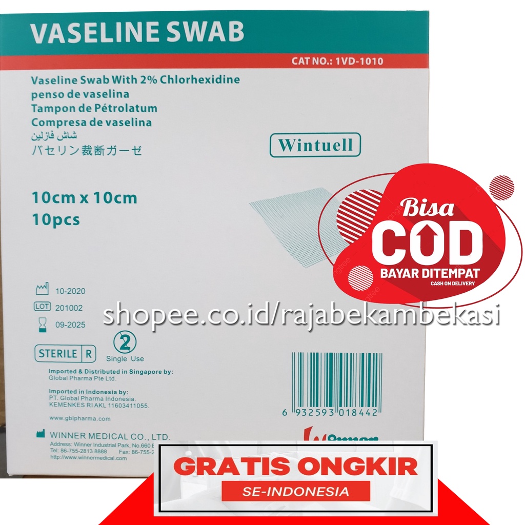 VASELIN SWAB / VERBAN JARING-JARING / VASELIN / WINNER / WINTUELL / VASELINE SWAB 10CM X 10CM