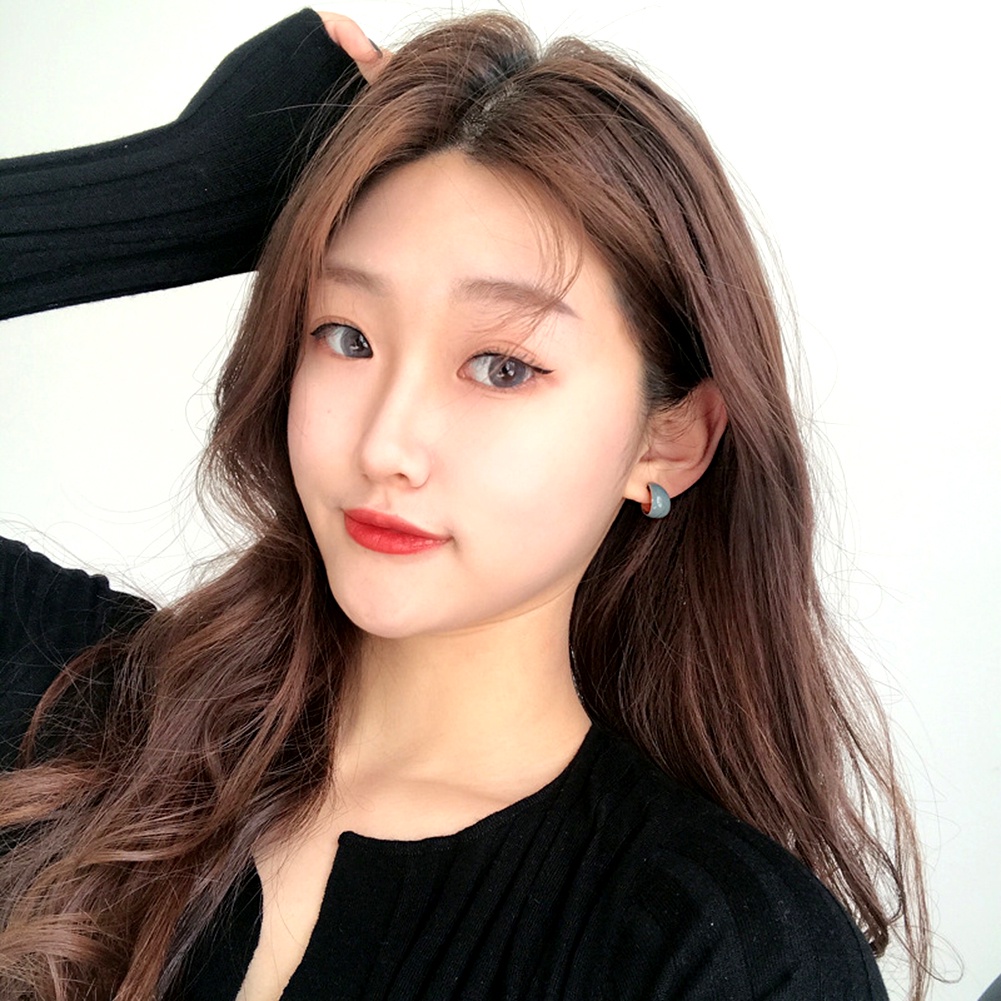 Hu Hu Hu Hu Hu Alat Bantu Pasang Kacamata♡ Anting Tusuk Gantung Wanita Bentuk C Enamel Gaya Vintage Untuk Hadiah