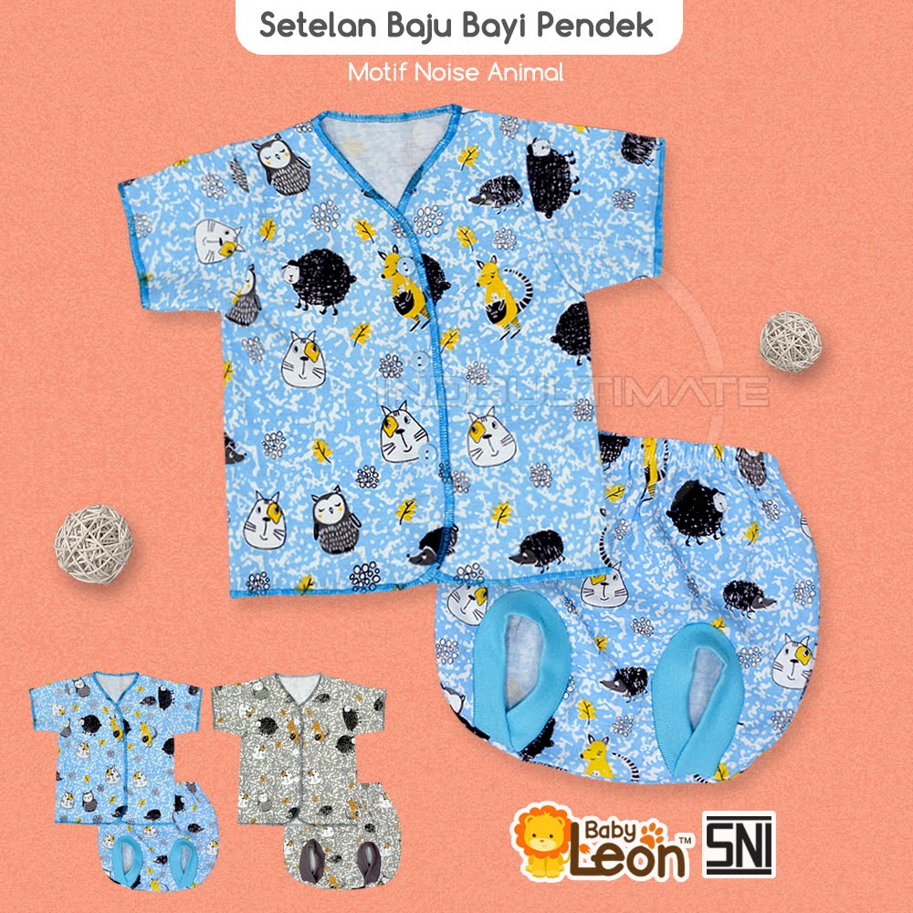 (0-3 Bulan) Setelan Baju Bayi Baru Lahir Baju Tidur Bayi Baju Harian Bayi BABY LEON DS-113 / DS-114 Atasan Kaos Bayi Pakaian Bayi SM-901 Celana Pendek bayi Celana Bayi Baru Lahir Perlengkapan Bayi Baru lahir Newborn