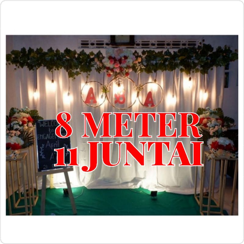 Lampu gantung 8 meter 11 juntai, lampu backdrop, lampu dekorasi.