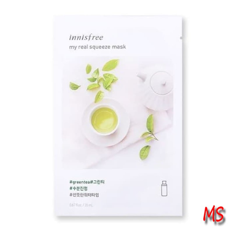 Masker Wajah Mask Sheet Innisfree - Real Squeeze - Green Tea