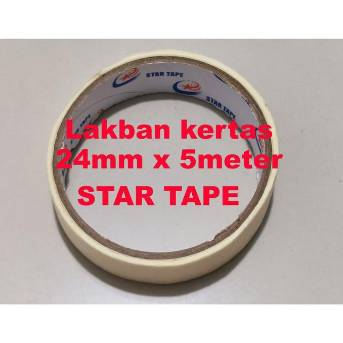 

LAKBAN KERTAS 24mm x 5 meter STAR TAPE - MASKING TAPE 1 INCH