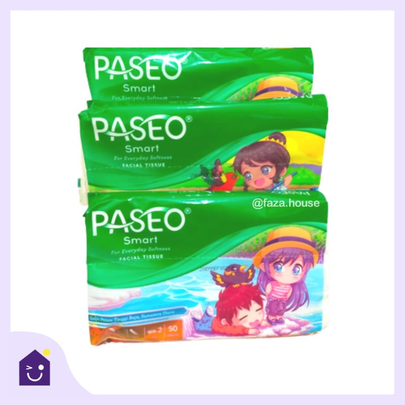 PASEO SMART FACIAL TISSUE 50 SHEETS, 12 SHEETS, TISU PASEO TRAVEL PACK 50 SHEET,  TISU PASEO SMART, 