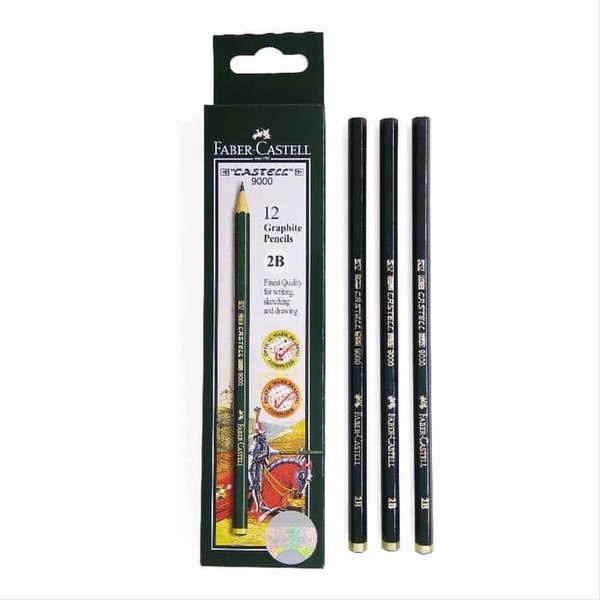 

PENSIL FABER CASTELL 9000 2B (12 Pcs 1Pack)