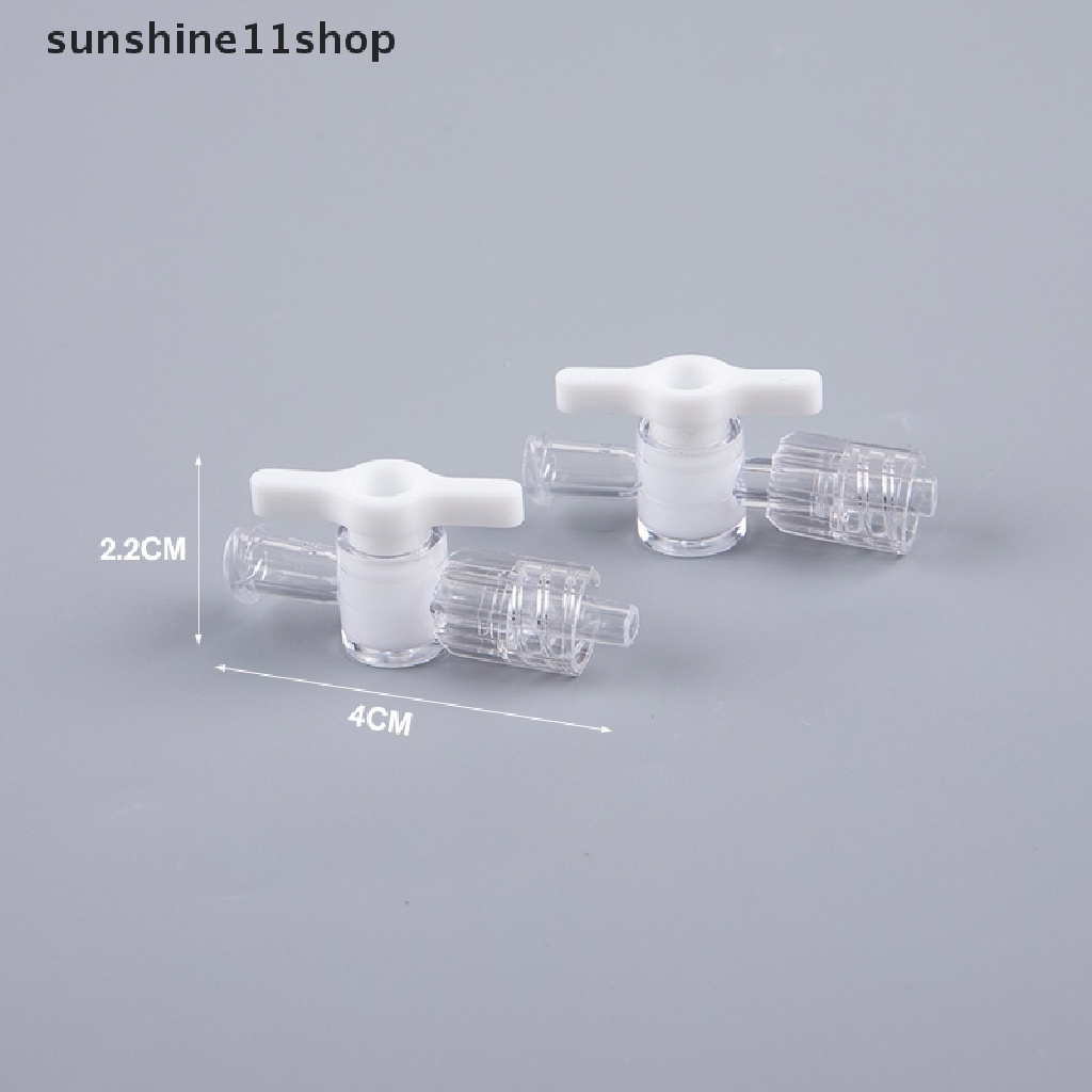 (SHO) 5pcs / set Stopcock 2 Arah Dengan Kunci Luer Lock Bahan PC Ozon Tahan Lama