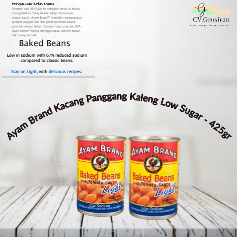 

Kacang Panggang Kaleng Low Sugar Ayam Brand - 425gr