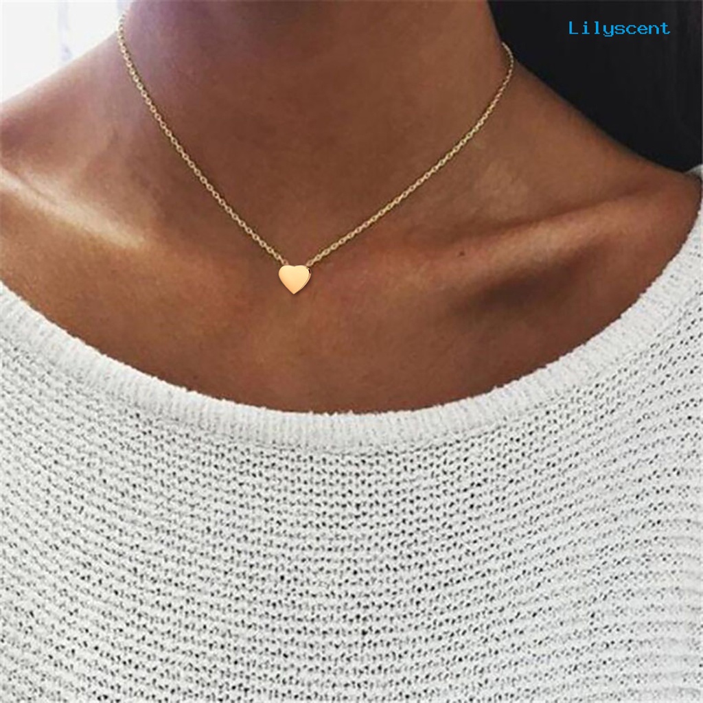 Lilyscent Fashion Exquisite Heart Simple Thin Women Clavicle Necklace Fashion Jewelry